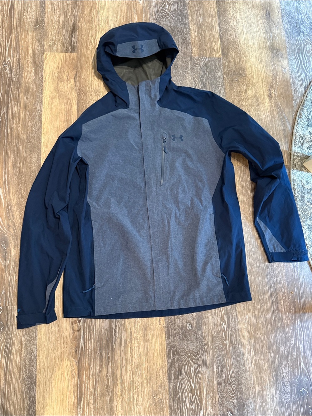 Under Armour Men's Navy and Gray Hooded Performance Jacket